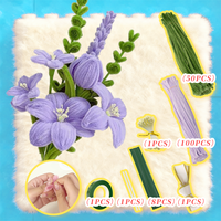 Kit de Bricolage Bouquet de Fleurs de Lys Violets – Ensemble d'Arrangement Floral Fait Main pour Décoration de Bureau, Cadeau Festif, Loisirs Créatifs