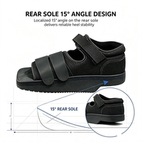 Chaussure post-opératoire à talon compensé en TPR avec motif étoile, rembourrage en mousse maillée, marque privée OEM, pour le soin des patients et la décharge de la pression