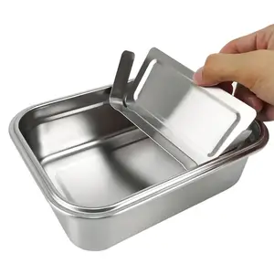 Logo personalizzato per il pranzo bento box pasto prep contenitore in acciaio inox da asporto contenitori per alimenti con coperchio di bambù