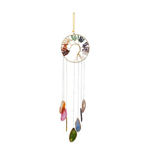 Cloche à vent en agate naturelle <span class=keywords><strong>de</strong></span> style Ins, <span class=keywords><strong>attrape</strong></span>-rêve en cristal, carillon à vent d'<span class=keywords><strong>arbre</strong></span> <span class=keywords><strong>de</strong></span> <span class=keywords><strong>vie</strong></span> pour la décoration <span class=keywords><strong>de</strong></span> la maison - Product Image 1