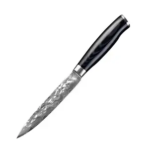 Vente chaude damas acier 5 pouces marteau motif couteau polyvalent pour poignarder cuisine couteau à fruits multifonctionnel