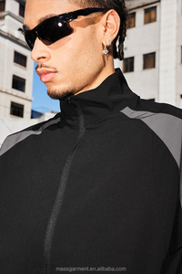 Giacca Estiva Leggera da Uomo con Logo Personalizzato <span class=keywords><strong>e</strong></span> Colori a Contrasto, Giacca a Maniche Corte con Zip Intera per Uomo - Product Image 3