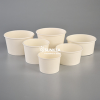 Bols en papier pour soupe en fibre blanche biodégradable de 8 oz, 12 oz et 16 oz