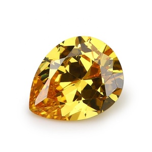 Wuzhou all'ingrosso sciolto giallo dorato 3A forma di pera 2x4-10x12mm Cubic Zirconia materiale di pietra preziosa di tipo naturale - Product Image 1