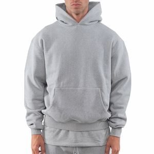 Custom Logo 600gsm Hoodie Design Streetwear High Quality Oversized <b>Mens</b> Cotton Hoodie Puff Print Cropped Heavyweight Hoodies - Product Image 3