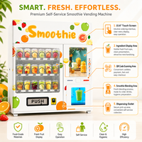 Ouruoxi 7/11 Machine à smoothies automatique avec écran tactile de 32 pouces, système intelligent, fonction SDK, distributeur innovant de fruits frais