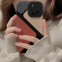 Patchwork Couleur Bloc Triangle Téléphone étui pour iphone 11 12 13 14 15 Pro Max 15 14plus 12 13Mini X XR XS Max 7 8 Plus Couverture Souple 16
