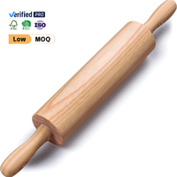 Rouleau à pâtisserie en bois de 17,6 pouces avec poignées ergonomiques rotatives, long rouleau à découper en bois pour la pâtisserie et la pizza