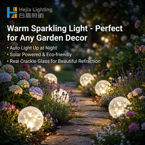 Luces Solares Decorativas para Jardín, Globos Solares de Vidrio Agrietado, Luces Esféricas Blancas Cálidas Impermeables Mejoradas para Césped - Product Image 2