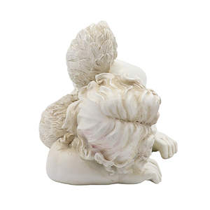 Statua di Cherubino Dormiente in Resina con Finitura Anticata, Grande Figurina d'Angelo per Giardino o Regalo Commemorativo - Product Image 5