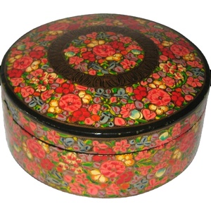 Handmade Paper Mache <b>Box</b>, Round Paper Mache <b>Box</b> - Product Image 1