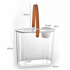 Transparante kantoorvisbak met goudvis, schildpad, bureau, miniatuurlandschap, ornamenten van plastic voor gebruik in de woonkamer - Product Image 2