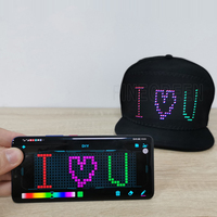 Gorras LED con Pantalla de Mensajes Programable Controlada por Aplicación, Gorras LED Intermitentes para Fiestas, Gran Venta 2022