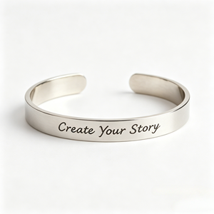 Bracelet en acier inoxydable personnalisé avec citation inspirante, gravé au laser CNC, texte personnalisé, accessoires cadeaux - Product Image 3