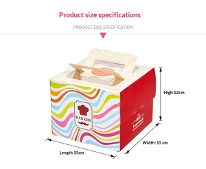 Caja de Embalaje Plegable Portátil de 4 Pulgadas con Ventana de Cartón Blanco para <span class=keywords><strong>Pastelería</strong></span>, <span class=keywords><strong>Repostería</strong></span> <span class=keywords><strong>y</strong></span> Embalaje de Alimentos para Pasteles de Cumpleaños - Product Image 3
