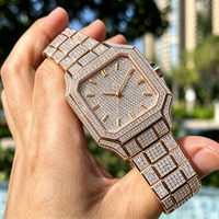 Montre pour homme en moissanite certifiée GRA, couleur D, testée au diamant, avec réserve de marche automatique