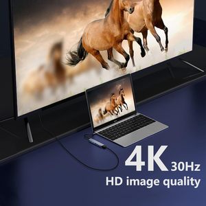Hub USB C 7 en 1 SYONG, 4K30Hz HDTV, USB 3.0/2.0 Tipo C, SD/TF, Carga PD100W, Compatible con Computadoras <span class=keywords><strong>MacBook</strong></span> y iPad - Product Image 6