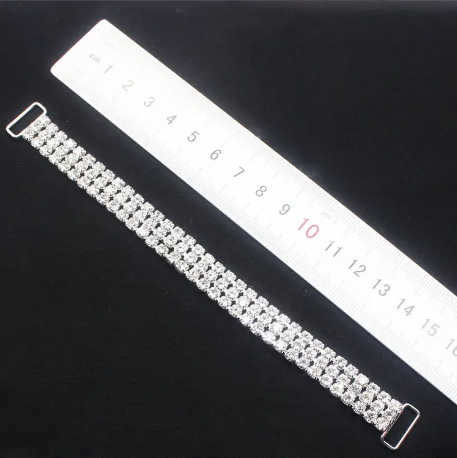 4 pz/borsa 165MM catena di decorazione del connettore del Bikini della catena dell'abbigliamento della catena del metallo del diamante a triplo strato