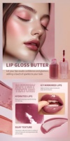 Tubes de brillant à lèvres imperméables à base de peptides personnalisés et scintillants Vegan hydratant longue durée-Mini brillant à lèvres végétalien