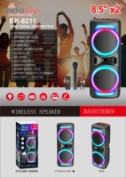 Altavoces Estéreo para el Hogar, Altavoz para Karaoke en Exteriores con Subwoofer y Bajos Profundos, 3.7V 3600mAh, Micrófono Inalámbrico, Cable de Alimentación USB de 80cm