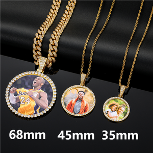 Thời Trang Bộ Nhớ Đồ Trang Sức Mạ Vàng Hip Hop Hình Ảnh Vòng Cổ Đá Lên Đồ Trang Sức Người Đàn Ông Phụ Nữ Thăng Hoa Khoảng Trống Tùy Chỉnh Hình Ảnh Mặt Dây Chuyền - Product Image 4