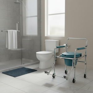 Chaise de toilette à roulettes Best Seller – Chaise de toilette portable, confortable, durable, roulement fluide, facile à nettoyer - Product Image 3
