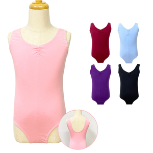 Justaucorps de ballet pour filles, tenue de danse pour enfants, body à larges bretelles, prix de gros, coloré, en coton - Product Image 1