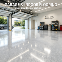 Revêtement de sol liquide en résine époxy autolissante gris marbre, lisse, antidérapant, imperméable pour garage, entrepôt, intérieur, extérieur, application au pinceau