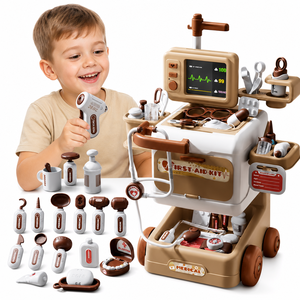 Juego de 47 Piezas de Juguete de Doctor para Niños, Carrito Médico de Simulación, Juego de Imitación de Dentista y Enfermera, con Sonido, Luz y Monitor, Estación de Trabajo Educativa - Product Image 1