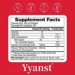 Capsules molles de vitamine C et canneberge de haute qualité, marque privée, pour soulager l'inconfort urétral et améliorer la santé de la vessie - Product Image 6