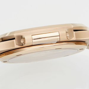Montre mécanique en or rose pour hommes, bracelet en cuir de crocodile marron, lunette octogonale, cadran rayé blanc, affichage de la date, montre-bracelet de luxe - Product Image 4