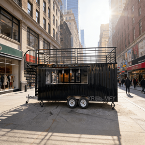 Camión de Comida Moderno de Acero, Contenedor Móvil de Cocina, Restaurante con Ruedas, Unidad de Comedor Personalizable - Product Image 4