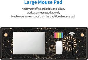 Tapis de souris extensible grand format Sun and Moon Gothic Skull Goat, tapis de souris de jeu XL surdimensionné, tapis de bureau surdimensionné, bords cousus, 31,5 <span class=keywords><strong>x</strong></span> 11,8 pouces - Product Image 3