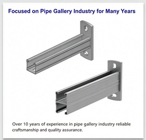 Support de type T pour galerie souterraine, galvanisé à chaud, simple ou double, pour raccordement en cantilever, pour tunnel et pipeline - Product Image 4