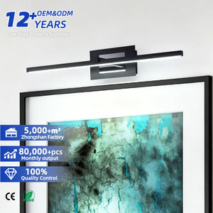 Miroir de maquillage avec éclairage LED mural en aluminium étanche pour couloir intérieur moderne, prix d'usine, fonction de gradation, garantie de 2 ans - Product Image 1