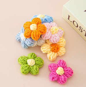 批发多色钩针花手工钩针针织花贴服装和包配件 - Product Image 3