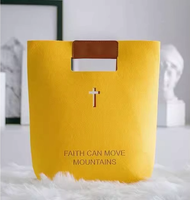 Sac fourre-tout en feutre moderne personnalisé avec logo chrétien pour vêtements et usage domestique, à prix abordable