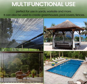 Toile d'ombrage pour serre 20X20FT, couverture <span class=keywords><strong>de</strong></span> filet facile à accrocher pour jardin extérieur, <span class=keywords><strong>pergola</strong></span>, poulet, PEHD PE, polyester, 40% - Product Image 6