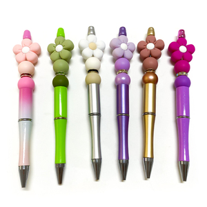 Attache-tétine en silicone de qualité alimentaire, motif floral, perles focales non toxiques, à mâcher, 10 couleurs, unisexe, certifiées EN71, vente en gros - Product Image 1