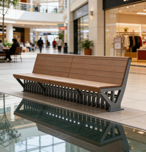 Banc de métro moderne Y01 – Sièges haut de gamme pour gares – Cadre en bois et acier imperméable, idéal pour les zones de transit intérieures/extérieures - Product Image 3