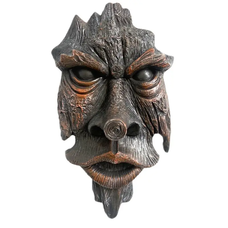 Funny Yard Art Tree Face Outdoor Statues Old Man Tree Hugger Bark Ghost Face Decoration