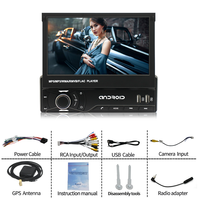 Simple 1 din 7 pouces panneau rétractable écran tactile android autoradio carplay stéréo vidéo audio multimédia lecteur gps avec wifi