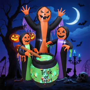 180cm <span class=keywords><strong>streghe</strong></span> con la luce speciale di vendita calda 6ft gonfiabile <span class=keywords><strong>3</strong></span> <span class=keywords><strong>streghe</strong></span> LED cortile di Halloween decorazione con una forma di zucca 3D - Product Image 4