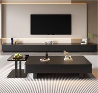 Nouveau modèle 2026 : Ensemble table basse et meuble TV de style minimaliste pour petits salons et chambres, table à thé sur pied avec tiroirs
