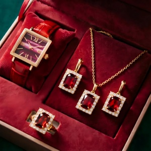 Conjunto de Reloj de Cuarzo para Mujer 2026, 5 Piezas, Reloj de Lujo, Anillo, Collar, Aretes, Conjunto de Reloj de Moda con Pedrería - Product Image 4