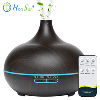 Diffuseur d'huiles essentielles aromathérapeutique USB avec logo personnalisé, humidificateur ultrasonique domestique en plastique imitation bois, veilleuse RGB
