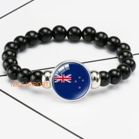 Bracelet perlé élastique noir drapeau du Kenya, accessoire patriotique tendance pour hommes et femmes, best-seller