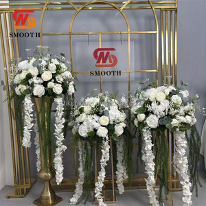 Centro de Mesa Floral para Decoración de Bodas al por Mayor, Bola de Flores de Seda Artificial Blanca y Verde - Product Image 6