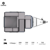 Remorque compacte de camping tout-terrain 750 kg, mini-caravane de voyage