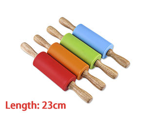 Vente en gros <span class=keywords><strong>de</strong></span> rouleau à pâtisserie en silicone <span class=keywords><strong>de</strong></span> haute qualité avec manche en bois rouleau à pâte ustensiles <span class=keywords><strong>de</strong></span> cuisson pour pizza pain pâtisserie - Product Image 2